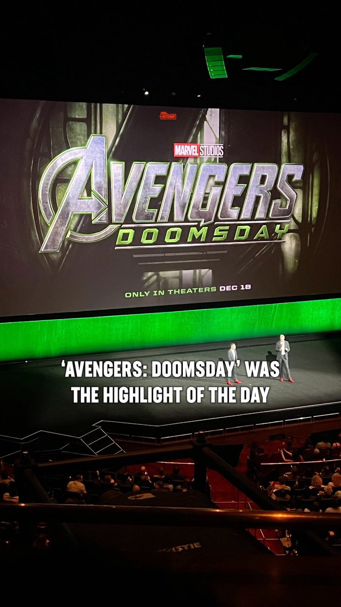 Robert Downey Jr., Chris Evans, Kevin Feige, and the Russo Brothers closed out #CinemaCon by showing the first trailer for #AvengersDoomsday!