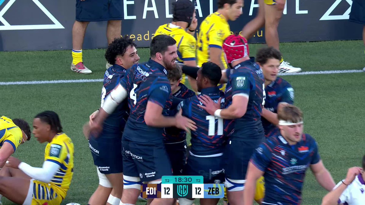 Hector Patterson on debut! 🙌 The 21-year-old opens his account for Edinburgh Rugby with the equalising score against Zebre Parma 🏰