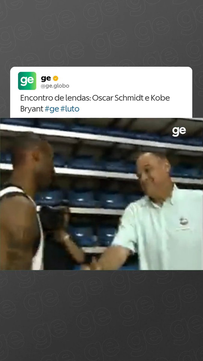 Oscar Schmidt e Kobe Bryant se encontram. Detalhe: Oscar era ídolo do Kobe... #basquete #luto