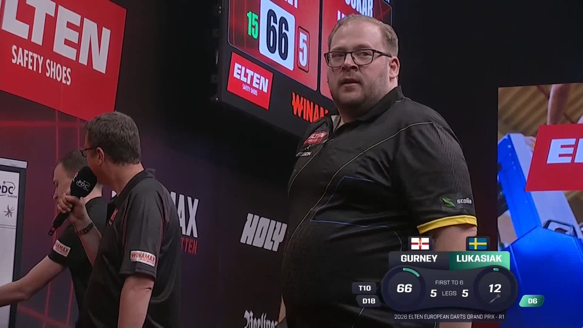 LUKASIAK BREAKS NEW GROUND! 🇸🇪 Osakr Lukasiak wins his first ever game on the European Tour, and it came with his TENTH match dart in the contest! 📺 #ET5