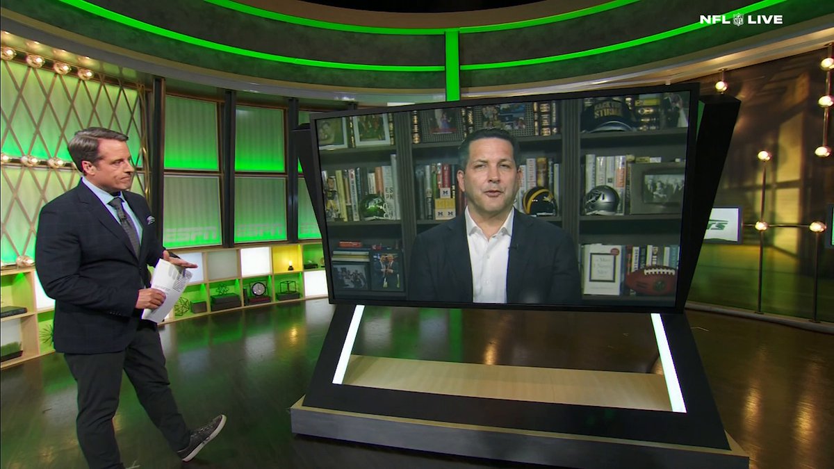 "There are a couple of ways to look at that. You could say, 'Well they have enough information. They are very comfortable moving ahead and drafting him, or they know they're moving ahead in a different direction.'" —Adam Schefter on the Jets canceling their visit with edge David Bailey 🏈