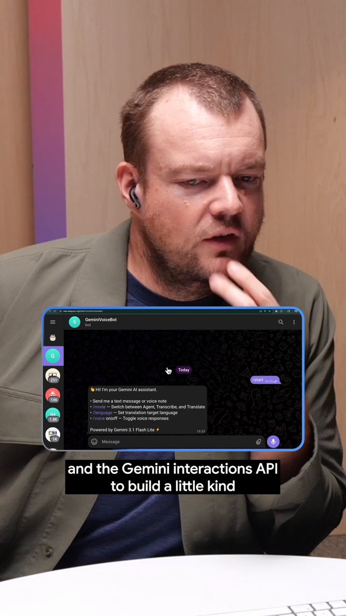 🎙️ Build a smarter, voice-enabled Telegram bot! Our new tutorial shows you how to leverage Gemini 3.1 Flash-Lite and the Interactions API for async voice messaging, transcription, and translation. Ready to get building? Dive into the how-to:
