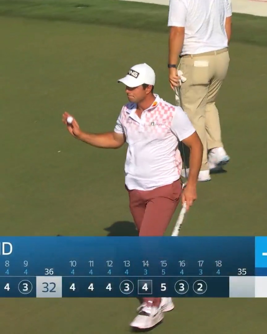 Back-to-back birdies for Viktor Hovland 🔥 He moves to 6-under on the day and is just one back of Matt Fitzpatrick's lead. 📺 Golf Channel