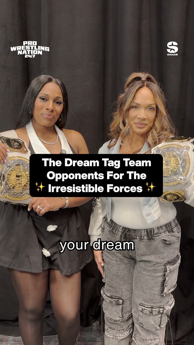 The Irresistible Forces Lash Legend & Lina Fanene aka Nia Jax, know they're stepping into the ring with Hall of Fame and future Hall of Fame talent at WrestleMania, but maybe there will come a time for a new dream opponent... maybe they'll willingly proceed with caution! #wwe #wrestling #prowrestling