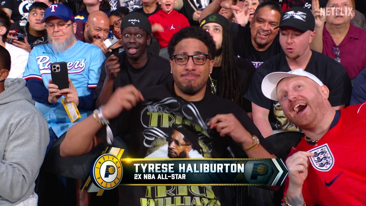 You know WWE superfan Tyrese Haliburton wouldn't miss #WrestleMania weekend! 🔥 #SmackDown