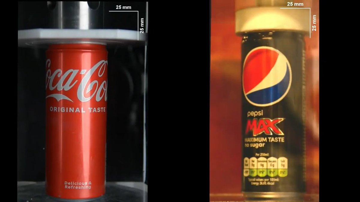 Physicists have now uncovered the hidden math behind these satisfying can-crushing videos. To catch what the naked eye misses, the team compressed liquid-filled aluminum beverage cans in a laboratory press, filming the carnage at 25 frames per second. The researchers found that the material behavior of the aluminum can itself drives the orderly collapse. As the metal bends outward into a ridge, it briefly softens, becoming easier to deform. But before that ridge can grow too deep, the material restiffens, making it energetically cheaper to start a fresh ring next door than to keep deepening the old one. Mathematicians call this process homoclinic snaking—a snakes-and-ladders dynamic in which the system climbs toward a new stable state, slides back, and spawns a neighboring ridge instead of catastrophically collapsing. Learn more: News from Science