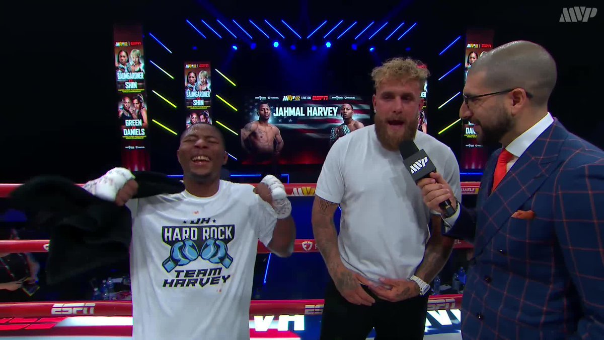 Jake Paul and Jahmal Harvey post fight interview! ——— LIVE NOW ESPN+ #MVPW02