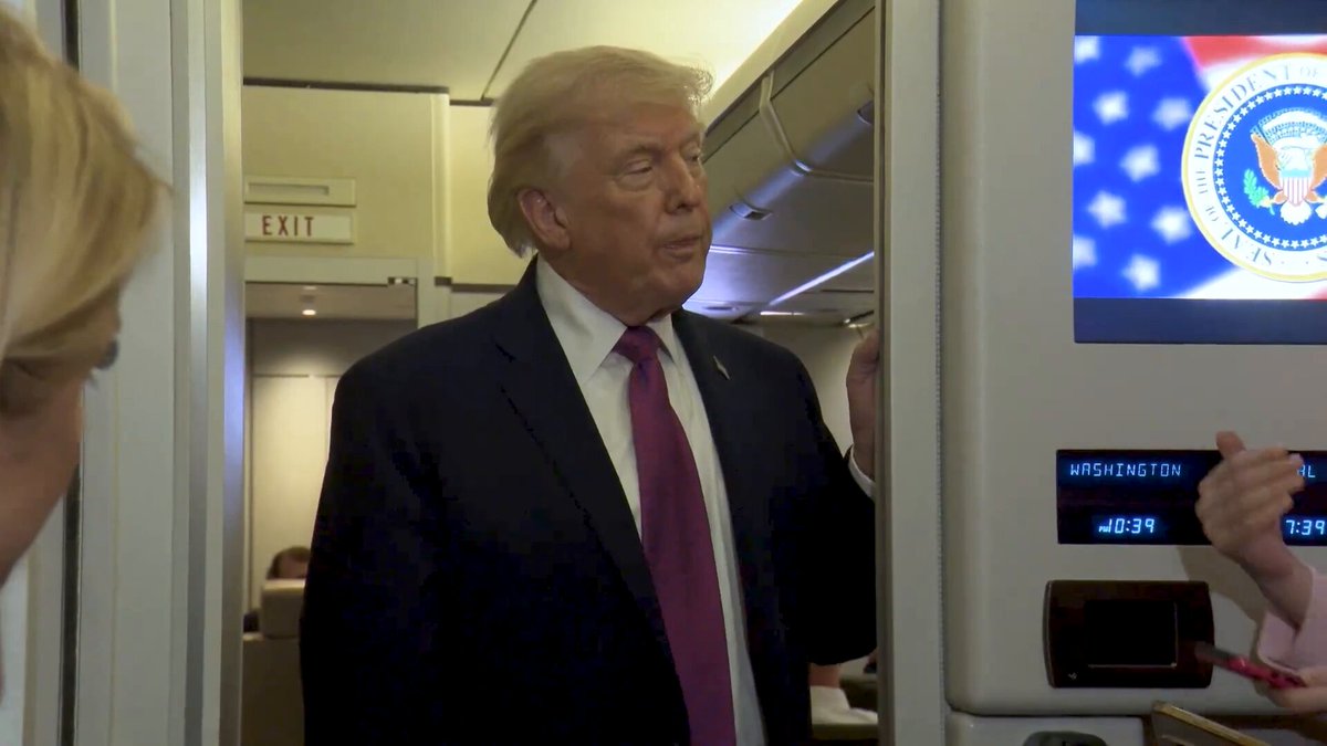 REPORTER: "On the Strait — are there going to be restrictions and tolls managed by Iran for ships and vessels passing through?" President Donald J. Trump: "Nope. No way... The restriction is you can't do the tolls. No, there's not gonna be tolls."