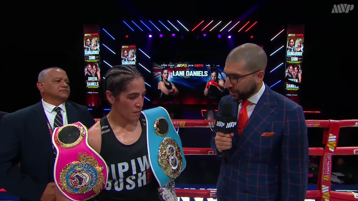 Lani Daniels post fight interview following her championship win! ——— LIVE NOW 🇺🇸 ESPN #MVPW02