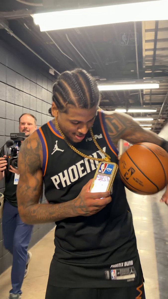 Jalen Green gets the #NBAonPrime Playmaker Chain bling after clinching the 8th seed in the West 🥶