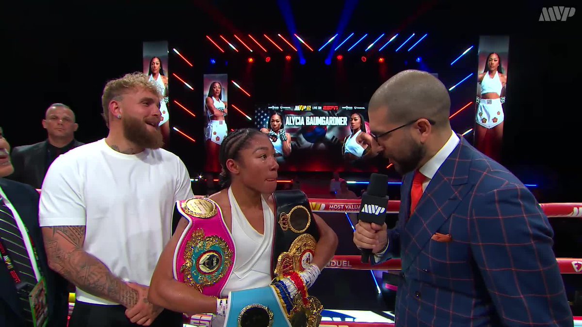 Alycia Baumgardner post fight interview! ——— LIVE NOW 🇺🇸 ESPN #MVPW02