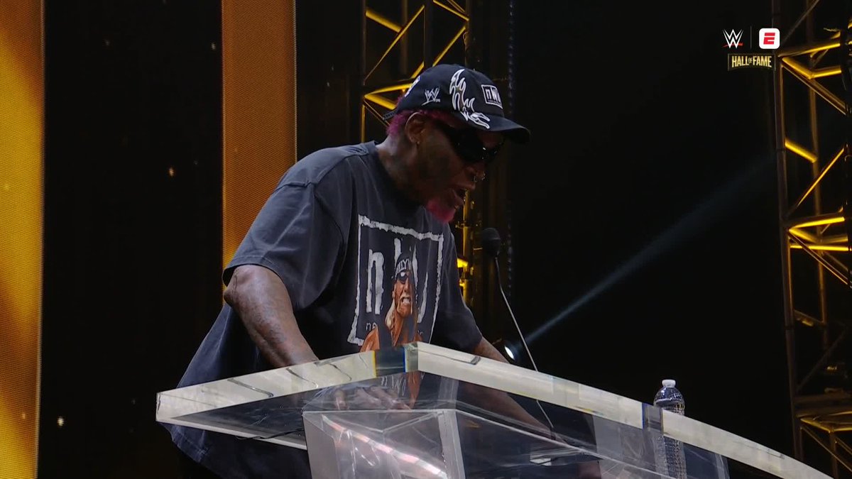 A touching moment from Dennis Rodman 🥹 #WWEHOF