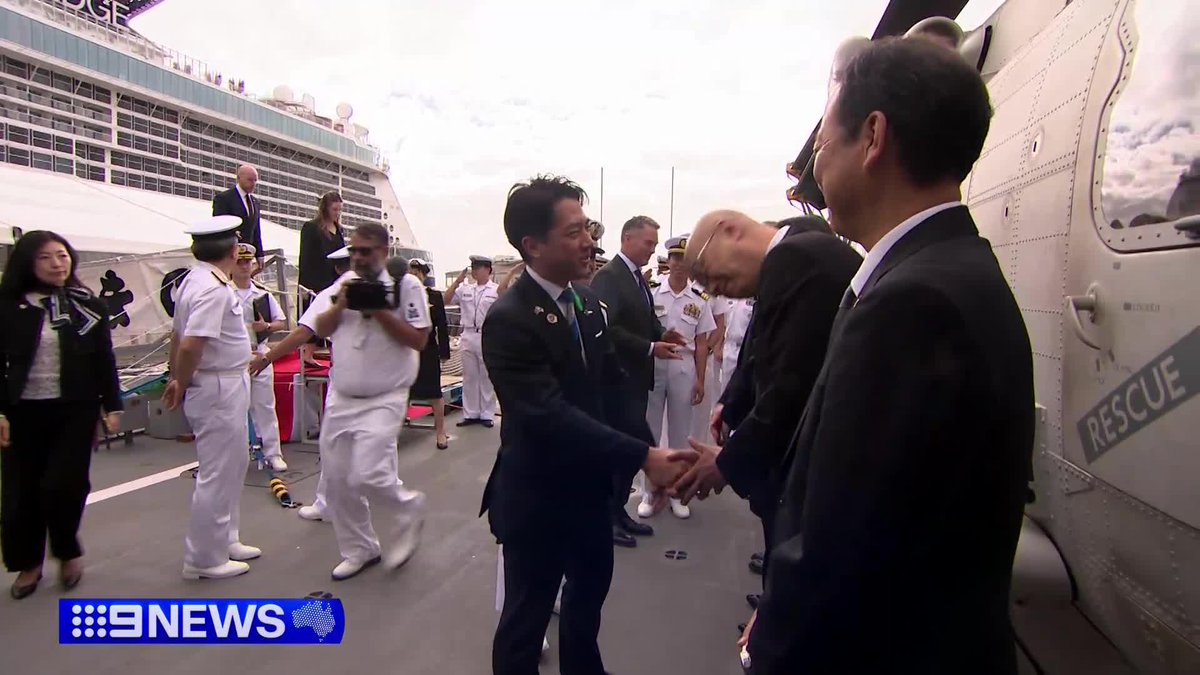 Australia and Japan have signed an historic $10 billion deal for three Japanese-built warships. The first of the three new Mogami class frigates will arrive in 2029. Ollie Haig #9News
