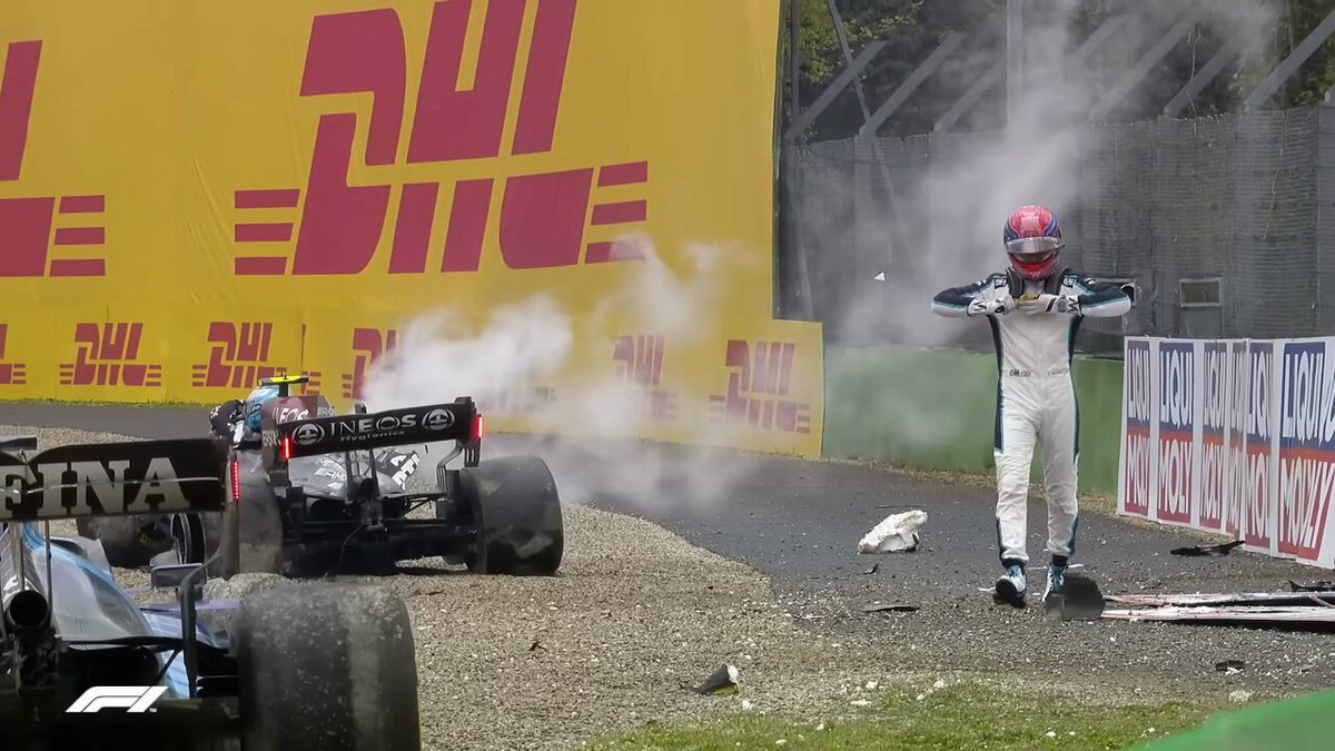 Five years ago today, Valtteri Bottas and George Russell were involved in a spectacular crash at Imola, bringing out a red flag