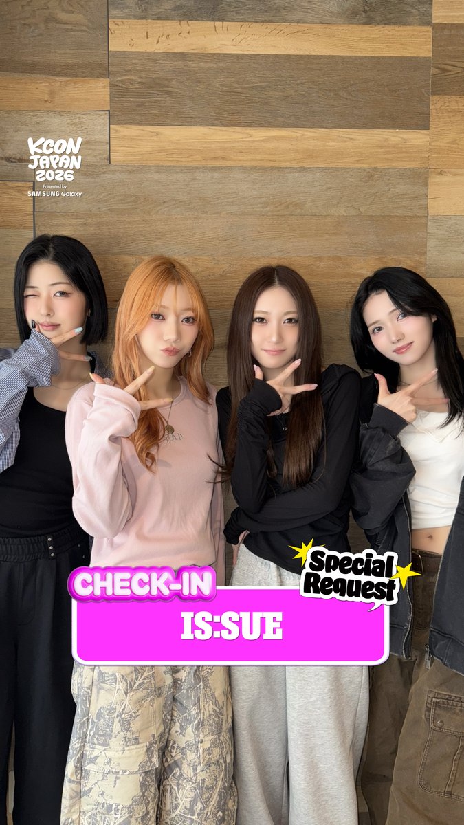 [#KCONJAPAN2026] #ISSUE CHECK-IN IS:SUEがKCONに帰ってきた！また一緒に、忘れられない思い出を作る準備はできてる⁈ アーティストの特別なリクエストに答えて、コメントしてね👇 コメントが増えるほど、スペシャルな特典が待ってるよ！👀✨ - KCON JAPAN 2026 MAY 8-10 Makuhari Messe Let's #KCON