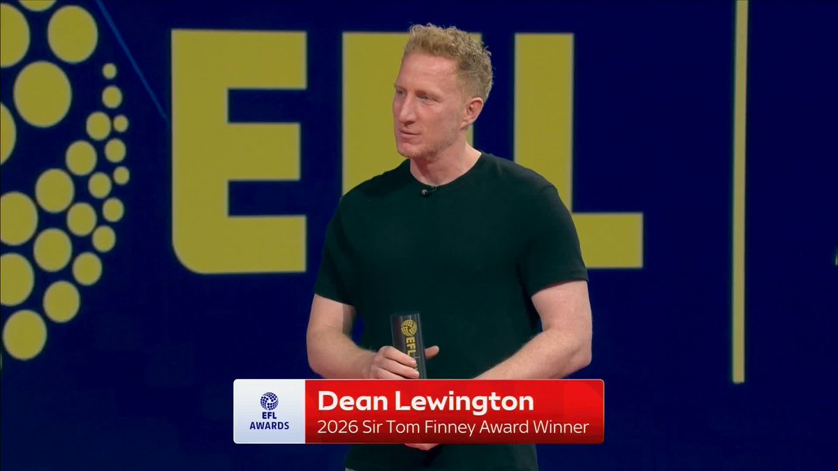 Dean Lewington has been named the 2026 Sir Tom Finney Award winner 🏆 The Sir Tom Finney award is one of the EFL's most prestigious awards, presented to a recently retired player who has had an outstanding career in the EFL! 👏