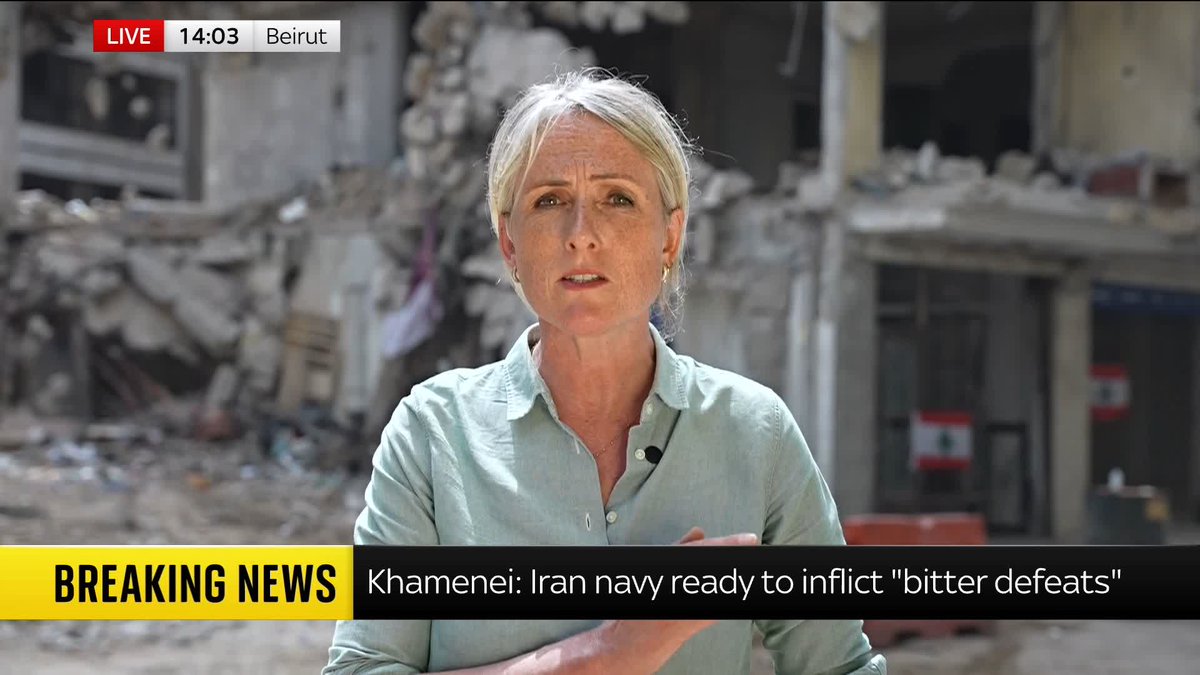 BREAKING: Iran's Supreme Leader Mojtaba Khamenei says the country's navy is ready to inflict 'new bitter defeats on its enemies', in a post on Telegram. Sky's international correspondent Diana Magnay reports live from Beirut Latest 🔗 📺 Sky 501