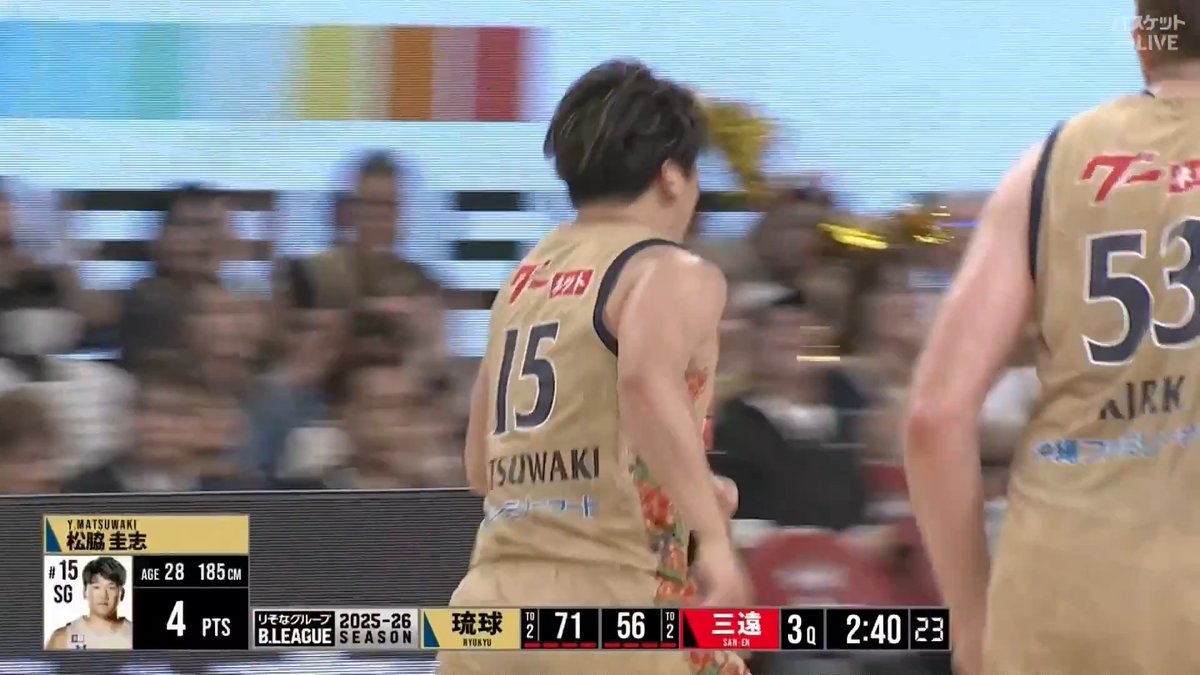 松脇圭志がツッコミまくり💥 リバウンドにツッコむ💥と 今度は中へ果敢にツッコみ💥得点を演出💪 琉球ゴールデンキングス 🆚 三遠ネオフェニックス 🏀りそなグループ #Bリーグ🏀 B1第33節|GAME1 #バスケットLIVE ライブ/見逃し配信中📡 B.LEAGUE(Bリーグ) 琉球ゴールデンキングス公式