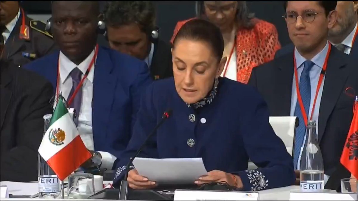 🇲🇽🇪🇸 | La presidenta de México, Claudia Sheinbaum, en la cumbre progresista: "En vez de sembrar guerra, sembremos paz, sembremos vida".
