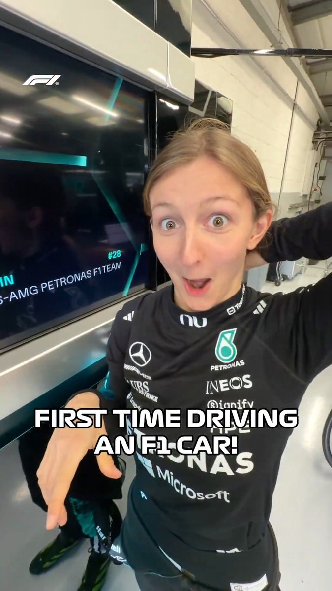 An unforgettable day! 🙌 Reigning @F1Academy Champion and Mercedes-AMG PETRONAS F1 Team Development Driver Doriane Pin drives an F1 car for the first time 👊 #F1