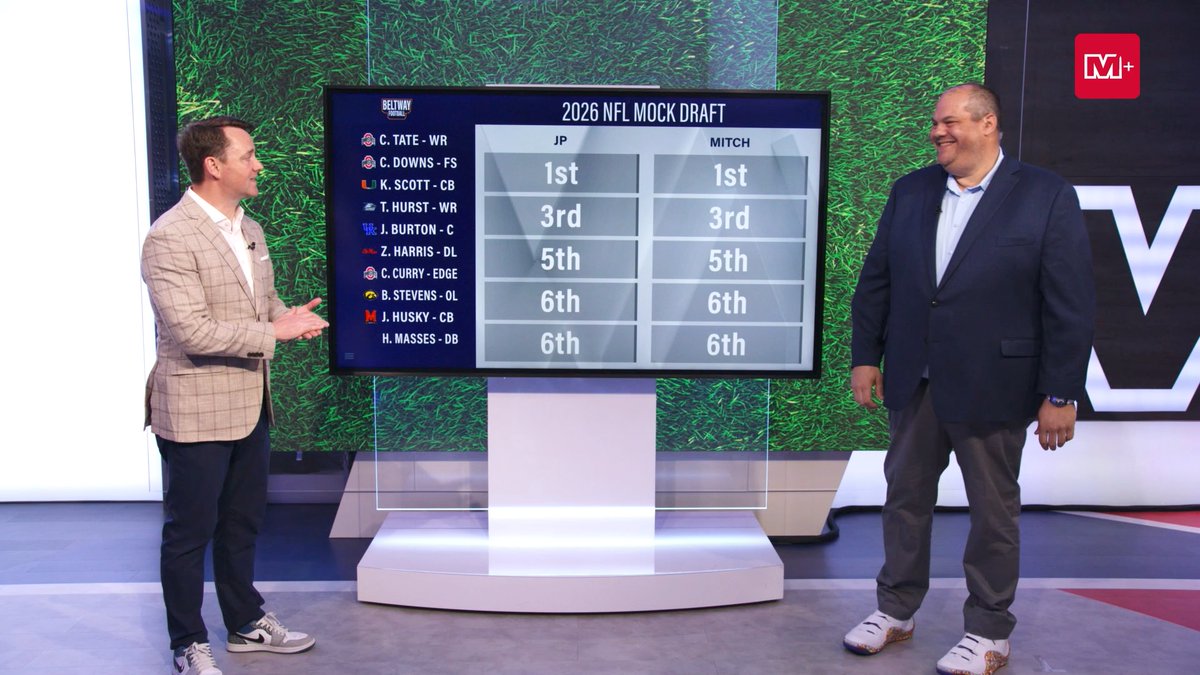 "The last time you were this adamant about a Top 10 pick was Jayden Daniels." 👀👀 Mitchell Tischler and JP Finlay' 2️⃣0️⃣2️⃣6️⃣ Mock Draft 📊 is here!