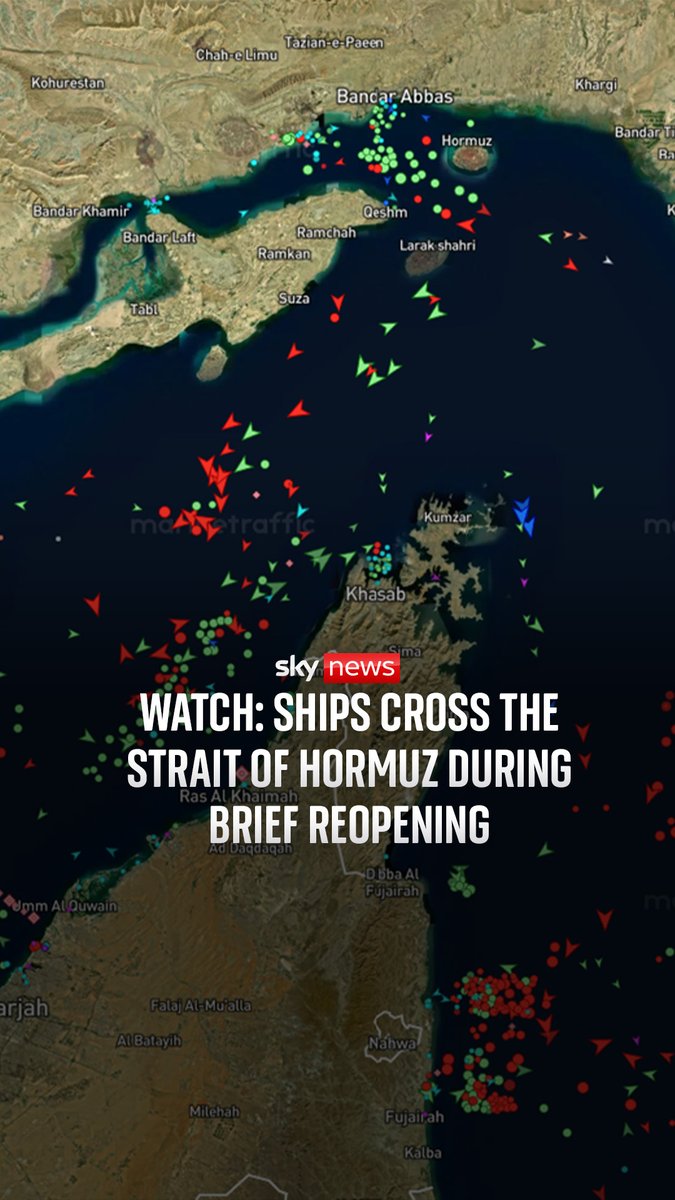 The Strait of Hormuz was official reopened by US and Iranian officials on Friday after being effectively closed since the start of the war. Iranian state media then announced the shipping lane was 'closed again' and passage requires 'IRAN approval'. 🔗