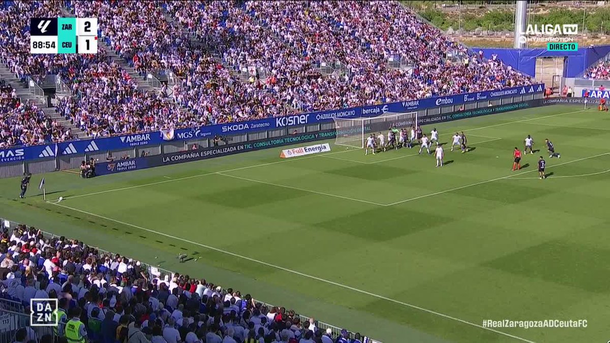 Empate en el 90’ al Real Zaragoza 🤯🔥 GOOOOLAZO de Marcos Fernández para firmar un final de locura para el Ceuta💥⚽ #LALIGAHYPERMOTION