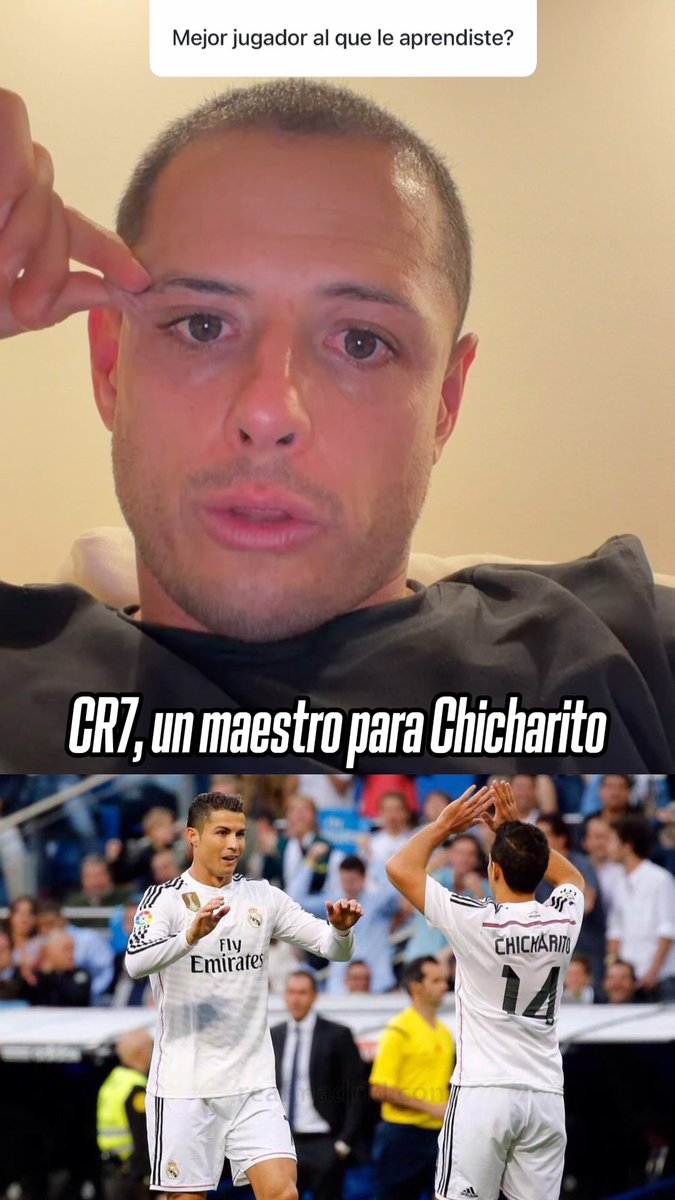 ¡SIIIUUU! 👀 🇲🇽🤝🇵🇹 Chicharito Hernández reveló que Cristiano Ronaldo fue el jugador de quien más aprendió. "Su perseverancia, su disciplina y su profesionalismo".