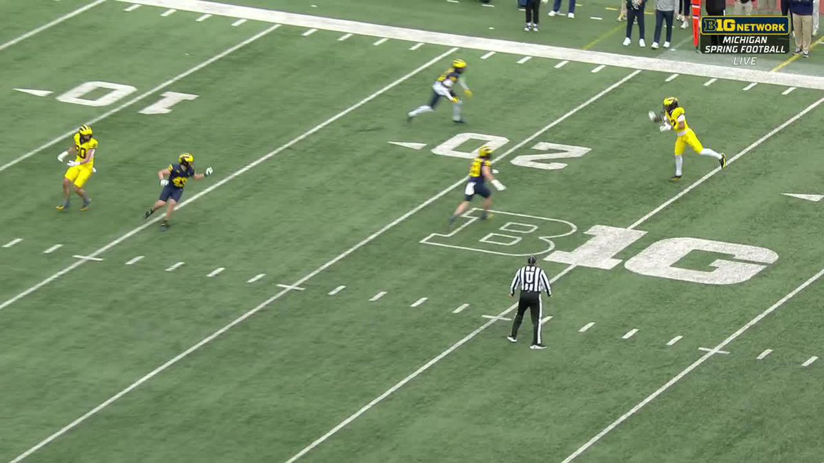 Freshman Salesi Moa hauls in the one-handed catch 🙌 Michigan Football 📺: Big Ten Network