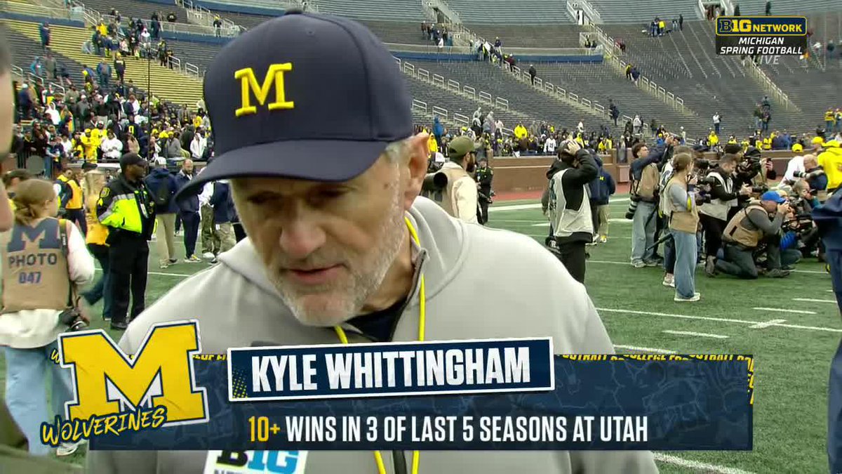 “We gotta hit the ground running when fall camp comes on August 5th.” Hear from HC Kyle Whittingham following Michigan Football’s spring game 👇