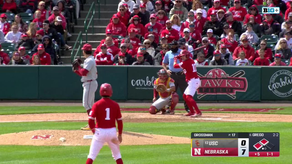 Grego drives in two more! 🌽 Huskers up 9-0
