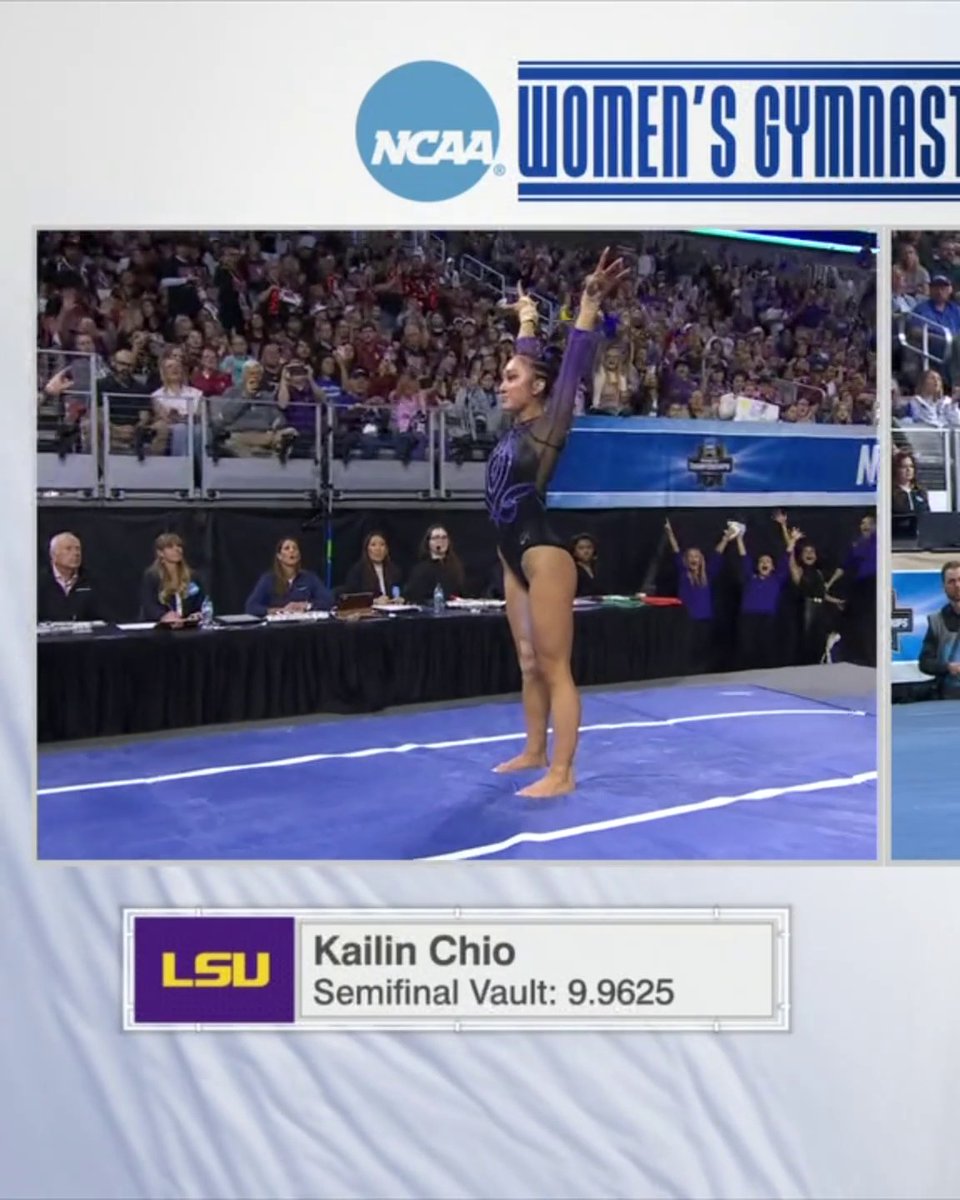 PERFECT 10 ✨ LSU Gymnastics's Kailin Chio receives the first 10.0 at national championship since 2023 final 👏