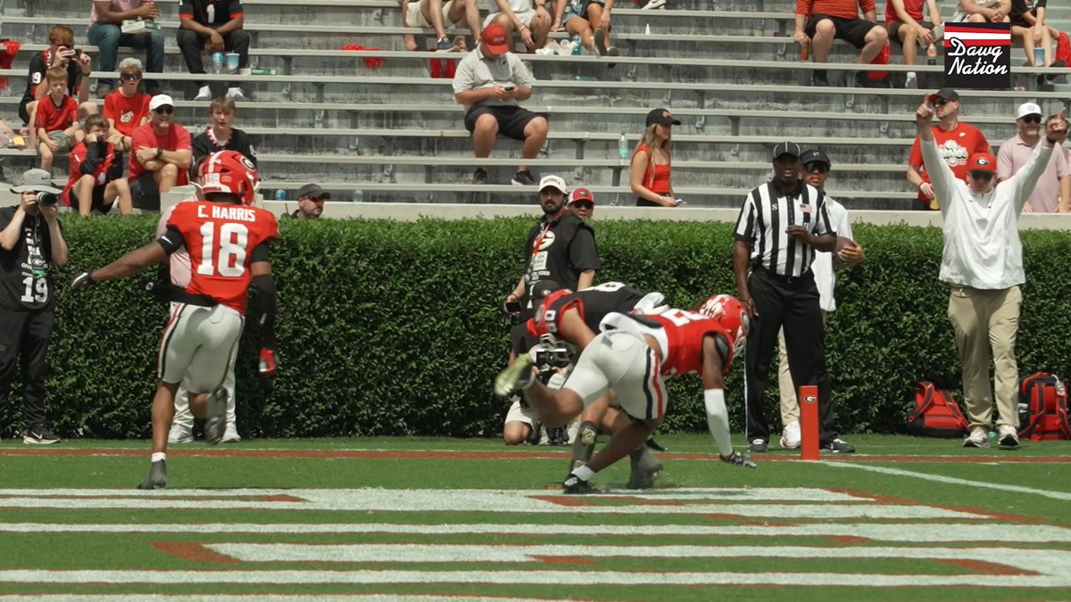 Freshman to freshman. Bryson Beaver finds Kaiden Prothro for a G-Day touchdown. Georgia split Prothro out wide — and he looked right at home. The future is very much now. #GoDawgs #GDay2026