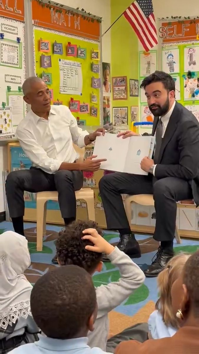 Obama and Mamdani reading kids about "community." And we're supposed to pretend this isn't ideological programming dressed up as story time...