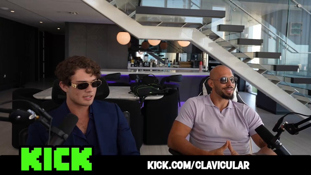 🚨 Kick streamer Clavicular and Andrew Tate talk fame, pressure, and life 👀 Clav talks about anxiety, drugs, and struggling socially growing up. Tate tells him to stay off drugs, ignore opinions, and be himself. They also talk about how internet fame changes how people treat you