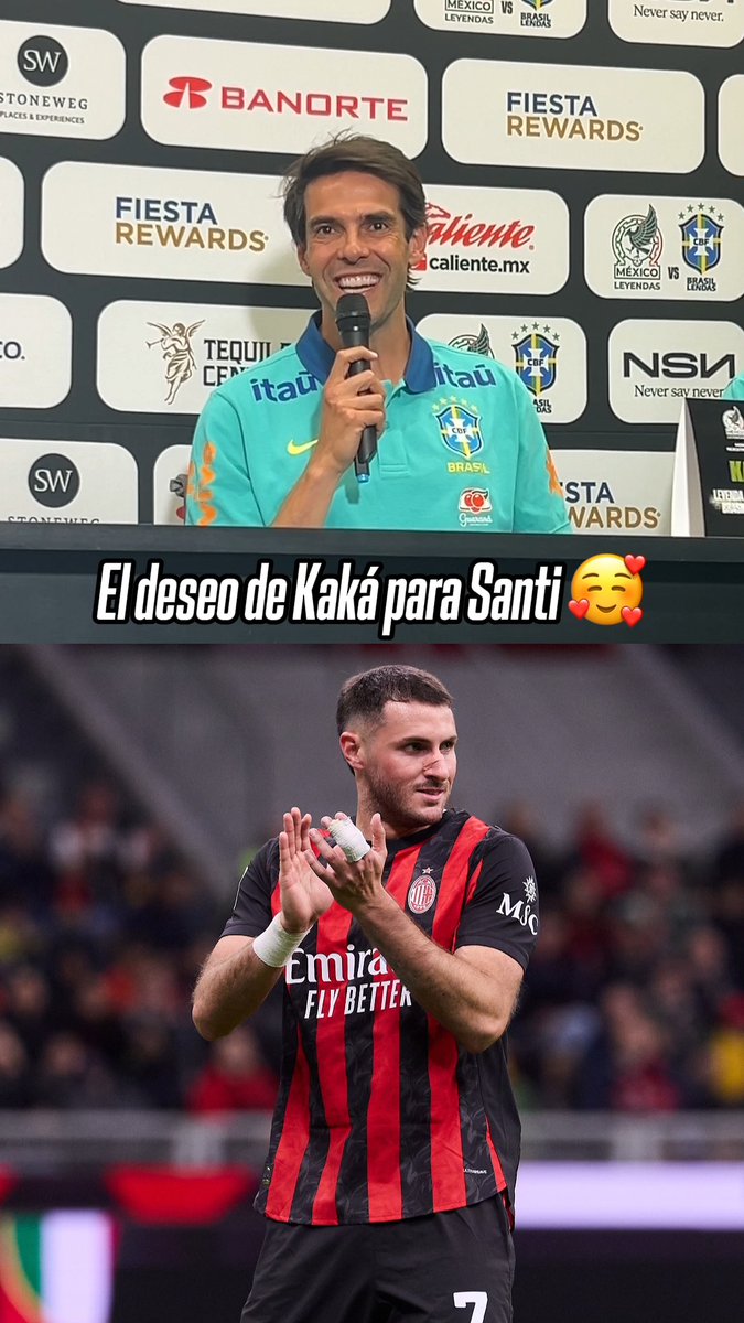 🇧🇷🎙🇲🇽Kaká on Santiago Giménez: “May AC Milan return to its top level and be a true force in Europe again. Gimenez is part of the team, Massimiliano Allegri trusts him, and he’s an important player . He understands what it means to play for Milan ”