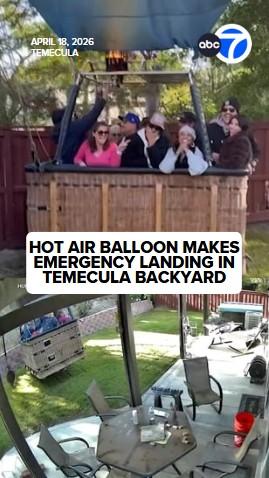 It wasn't the landing anyone expected, but somehow, a hot air balloon carrying 13 people landed in the backyard of a Temecula home on Saturday. "I open the sliding glass door, and there's a basket full of thirteen people in my backyard!!" the homeowner told Eyewitness News. Read more: