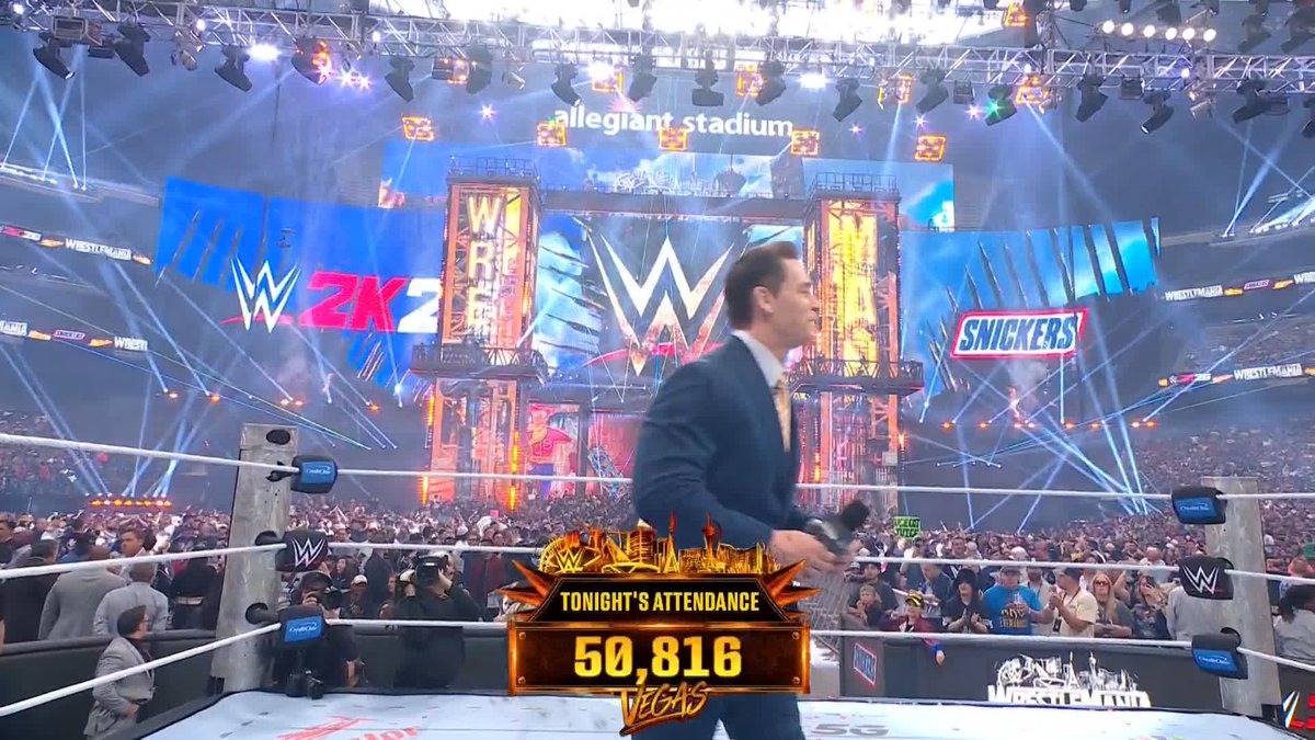 #WrestleMania host John Cena announces this year's attendance for Night 1 🔥