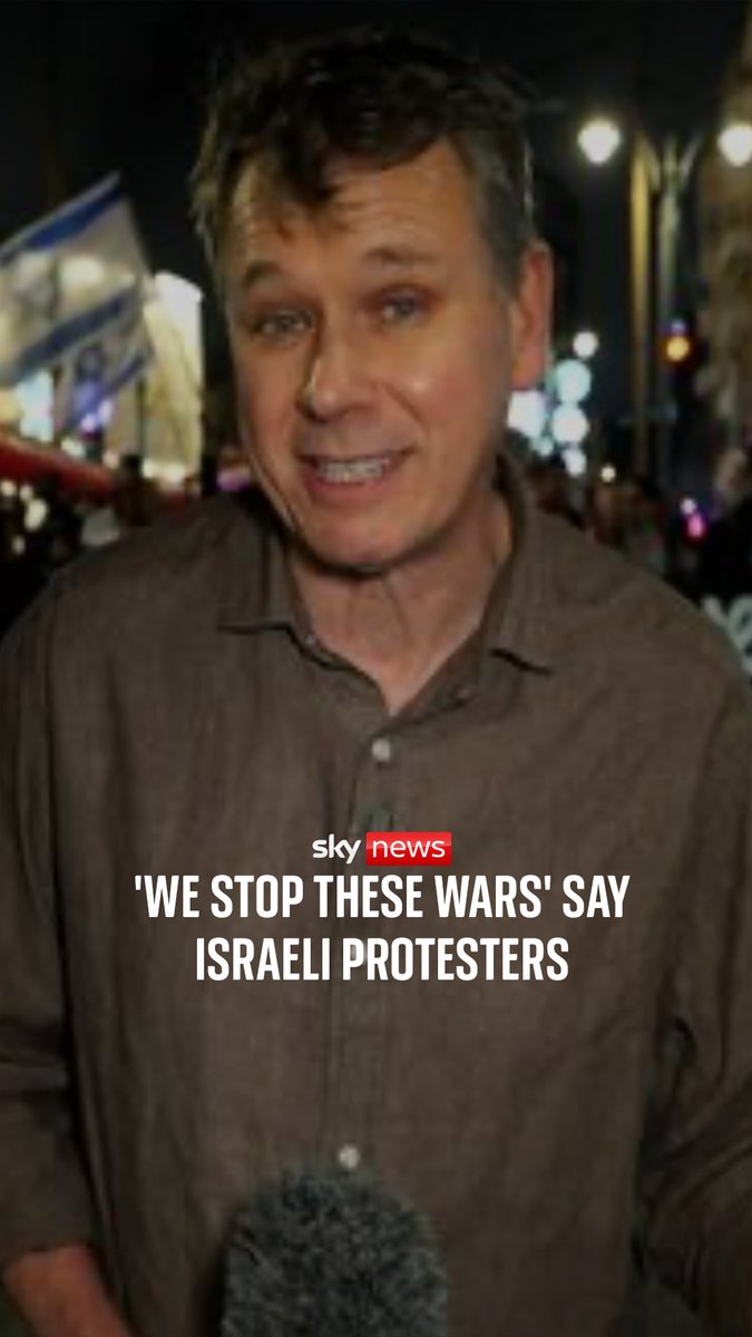 🇮🇱 Israelis took to the streets in Jerusalem protesting Netanyahu and endless war "Our prime minister's vision is that we live forever by the sword I'm not willing to go in that direction" Most telling: "Are you proud to be Israeli right now?" "No"