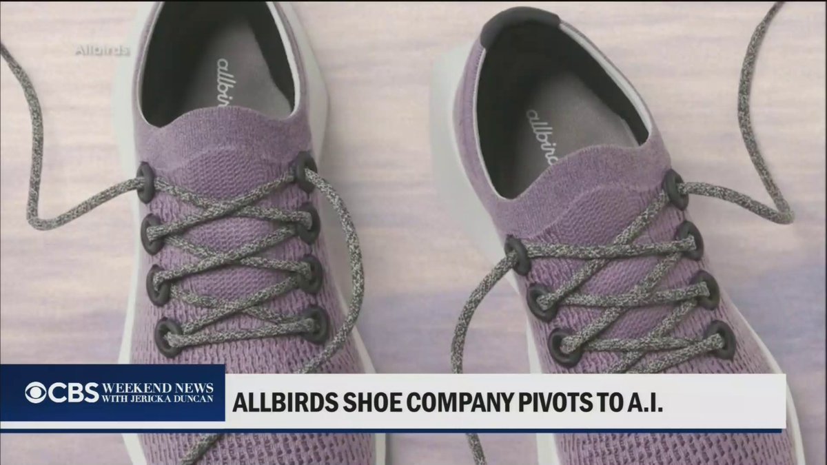 The struggling shoe brand Allbirds announced it is exiting the footwear business and re-inventing itself as an artificial intelligence company. CBS News' Max Darrow reports.