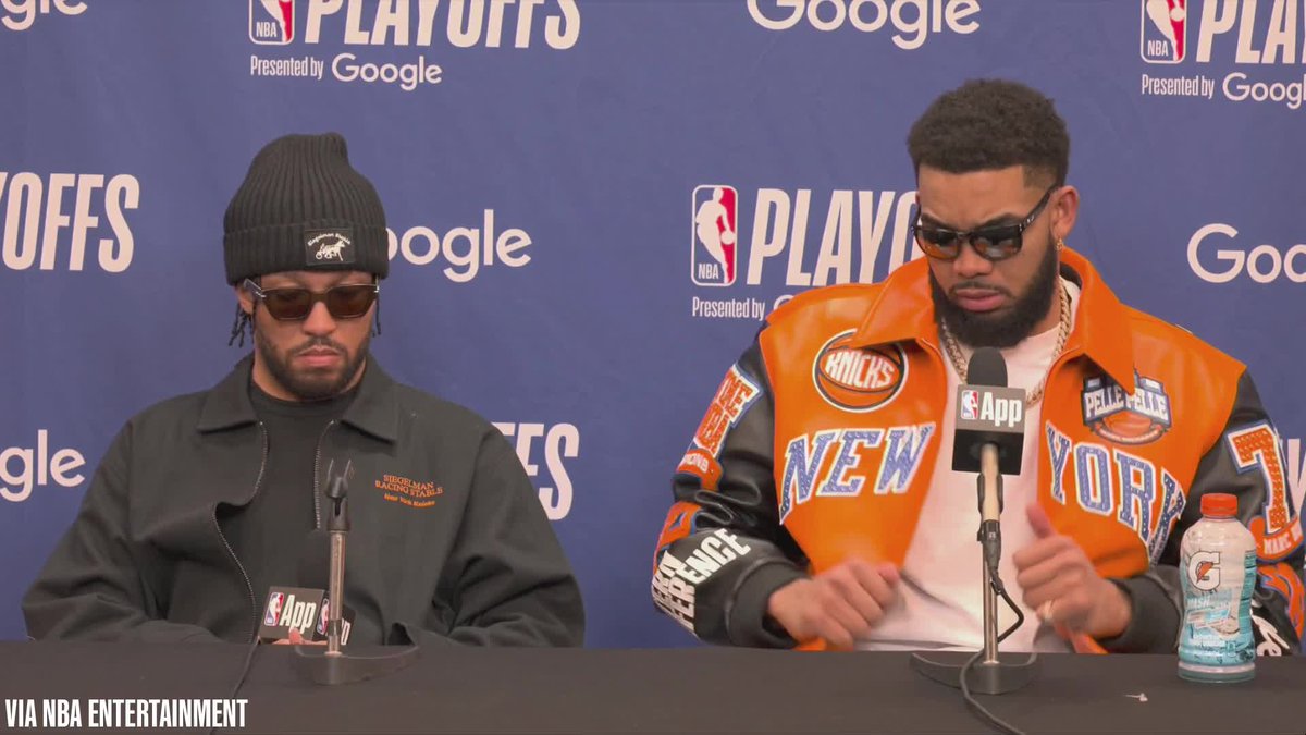 Jalen Brunson and Karl-Anthony Towns talk about their pick-and-roll chemistry: Brunson: "We've grown as teammates, we've grown as friends" KAT: "I'm not at the Josh level yet, but we're working on it" Brunson: "Josh is not a friend" 😂