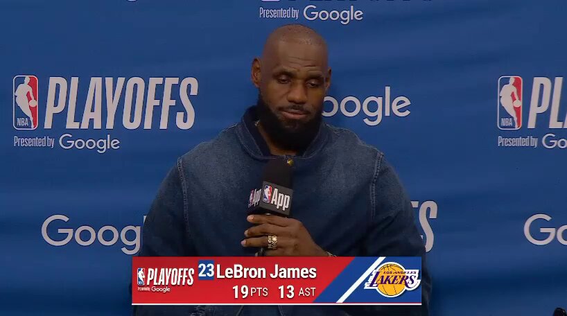 LeBron on playing with Bronny tonight: "I was on the floor with my son in a playoff game. That's probably the craziest thing that's ever happened to me in my career ... My mom got to watch her son and her grandson during the playoffs. That's crazy."