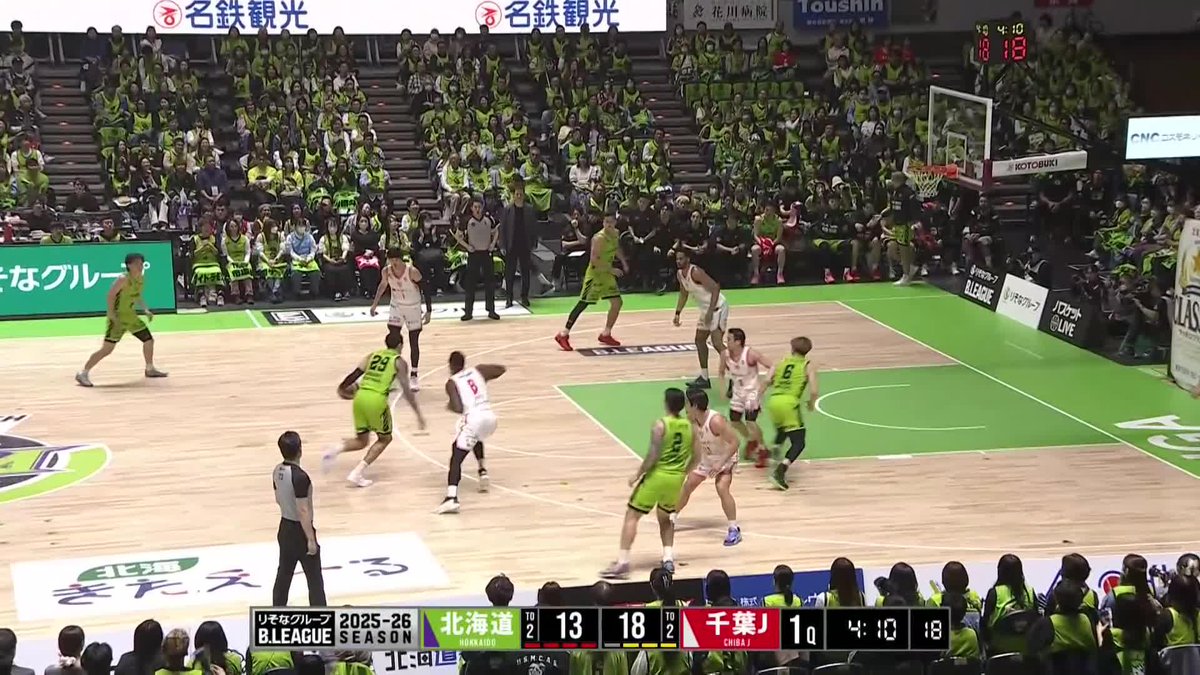 1Q #マーケットプレイス脩斗 が攻守で躍動。 ノーファウルで守り切り、3ポイントやトップからのドライブで得点を積み上げる🔥🔥🔥 4/19(日) vs. 千葉ジェッツ #レバンガ北海道 市場脩斗 #市場脩斗