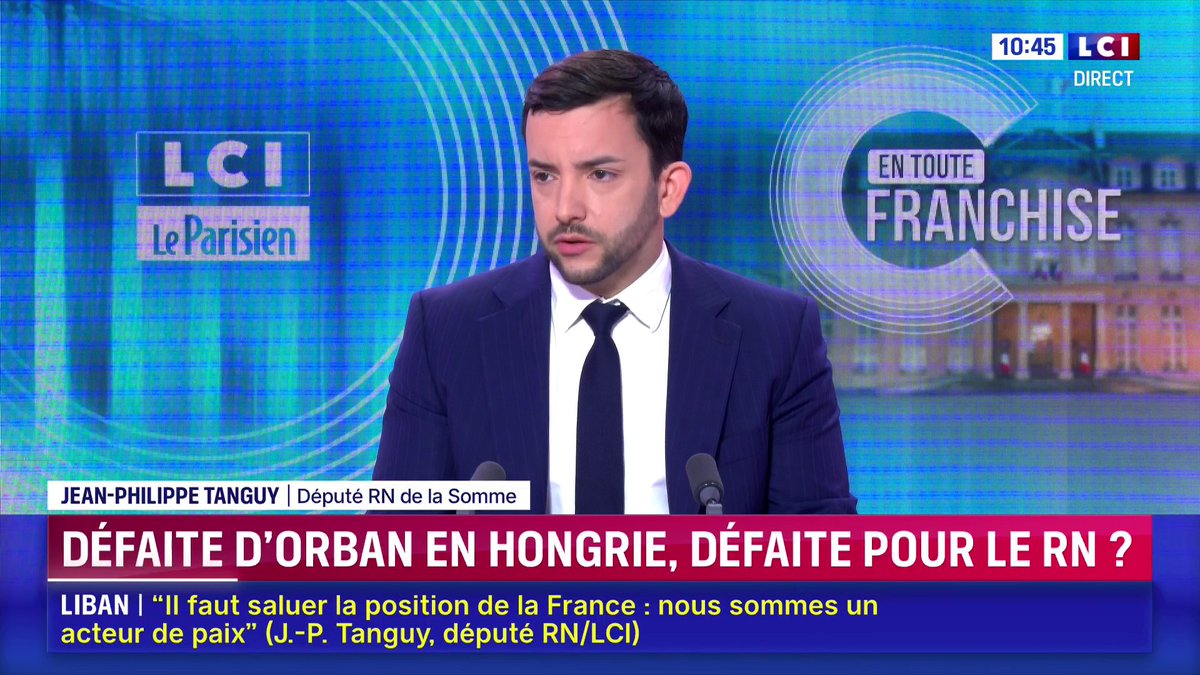 Défaite de Viktor Orban en Hongrie : "Qu'on dise, par nature qu'il y a des partis politiques qui vont s'accrocher au pouvoir pour faire peur aux Français, c'est pas bien parce que c'est pas vrai", Jean-Philippe Tanguy Ⓜ️