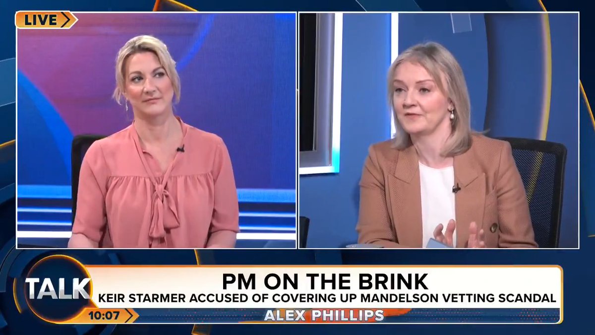 Former UK Prime Minister Liz Truss: “He is incompetent and evil but it’s not just that…” Sir Keir Starmer faces explosive “cover-up” claims over the Mandelson vetting scandal, as critics accuse him of trying to save his premiership. Alex Phillips | Liz Truss
