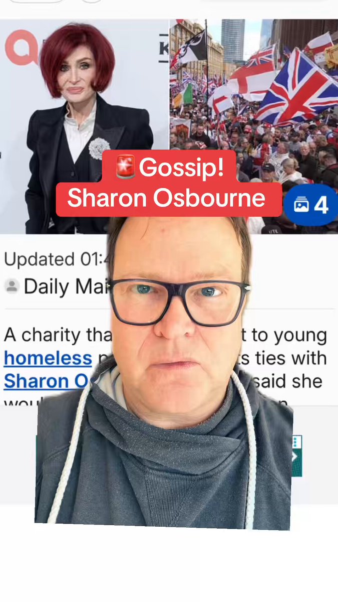 🚨GOSSIP Sharon Osbourne How pathetic and judgemental is this?Apparently it’s all the fault of Tommy Robinson 🇬🇧 🙄
