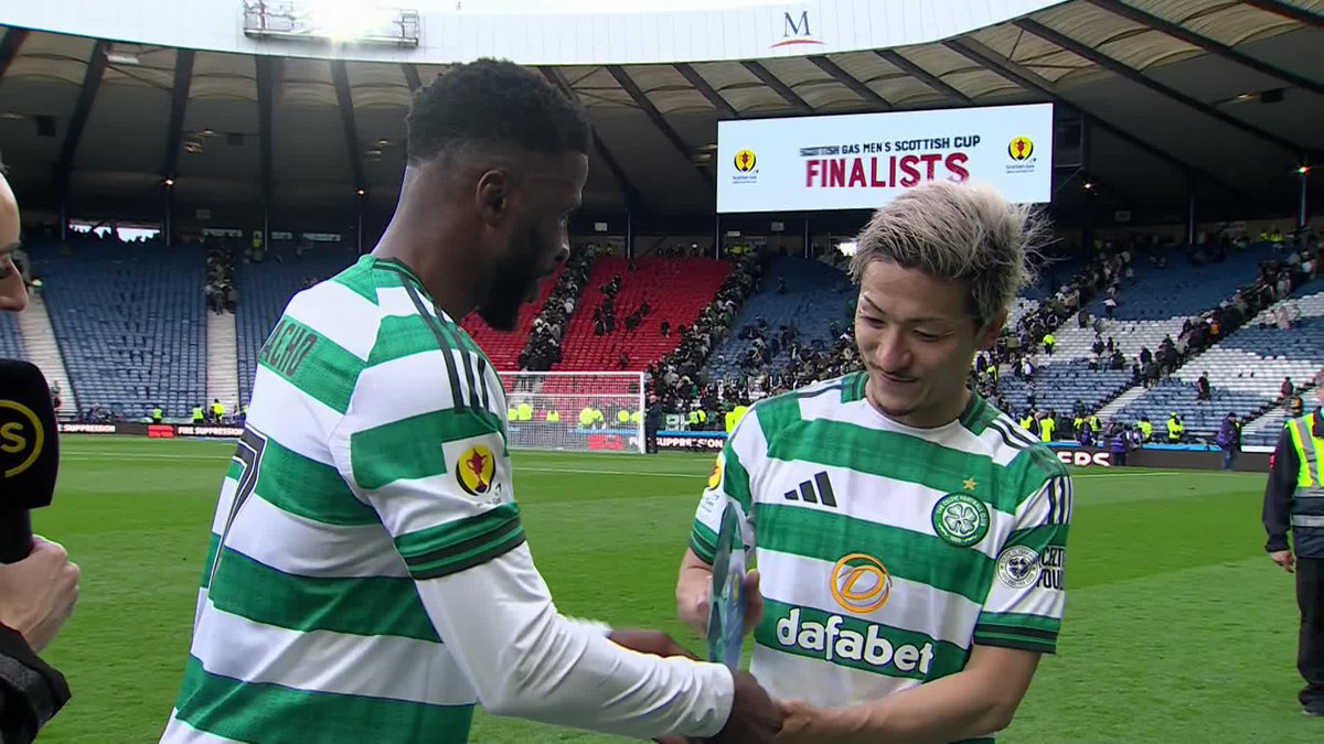 "It feels amazing... we went to extra time and we blew them away" 🗣️ Kelechi Iheanacho and Daizen Maeda join Connie McLaughlin after helping Celtic Football Club to a #ScottishCup Final place 🍀