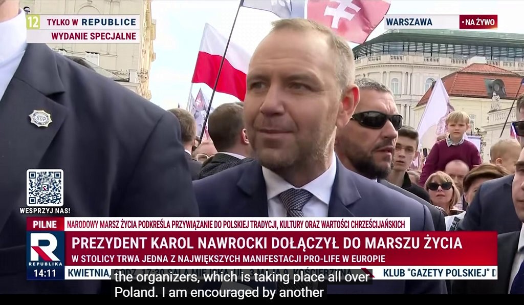 Today (Sunday) the National March for Life took place in Poland. It was one of the largest pro-life events in Europe. Polish President Karol Nawrocki also took part in the march, stating: "I support initiatives that serve Poland." 🇵🇱
