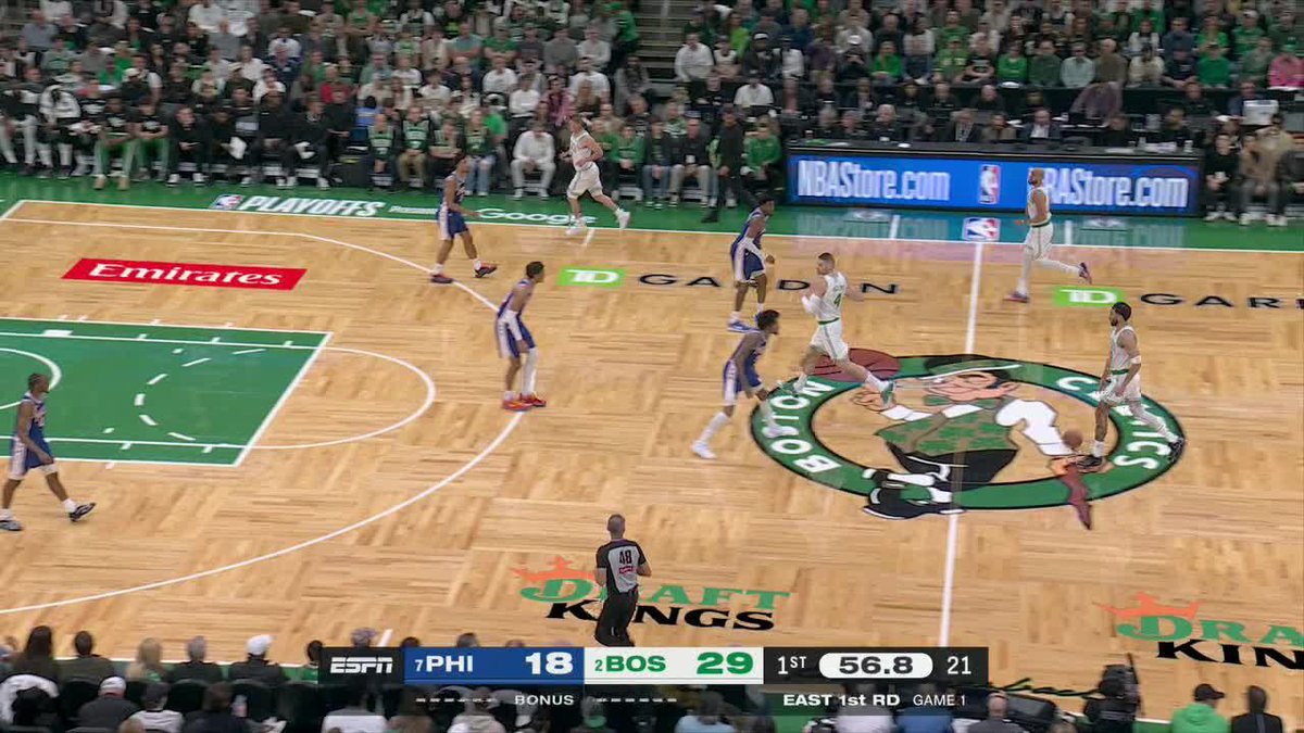 Back when it matters most. Jayson Tatum’s first playoff game since tearing his Achilles 😤