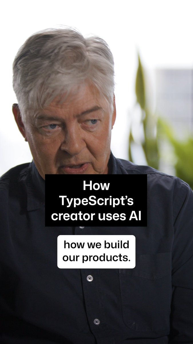 "Find the stuff that's boring and uninteresting, but you know still costs you, and try to get AI to do that for you." TypeScript's creator, Anders Hejlsberg, on how AI should get rid of all the toil you deal with when coding. Watch the full interview.